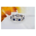 thumbnail image 3 of Designer 1 Carat alternating Diamond and Sapphire Wedding Ring Band in 14k White Gold Sapphire and diamond engagement ring, 3 of 3
