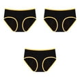 thumbnail image 3 of Elainilye Fashion Period Underwear for Women 3 Pack Physiological Underwear Breathable and Leak Proof Mid-Waist Cotton Underwear,Yellow, 3 of 4