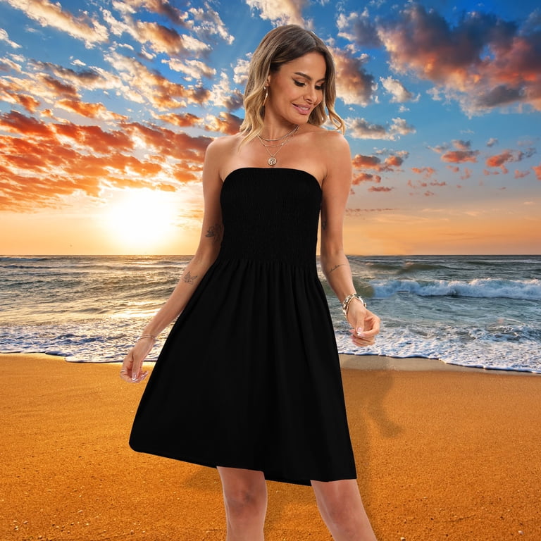 Womens Strapless Tube A Line Mini Dress - Walmart.com