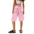 thumbnail image 3 of BOMYJESK Women Shorts High Waisted Drawstring Knee Length Long Shorts Casual Baggy Sweatshorts 2026 Summer Athletic Shorts with Pockets Pink M, 3 of 4