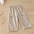 thumbnail image 2 of BLVB Toddler Baby Boys Girls Cargo Jogger Pants Little Kids Multi Pocket Cotton Casual Lounge Trousers with Elastic Hem, 2 of 5