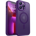 thumbnail image 1 of Magnetic Case for iPhone 16 Pro Max with Full Camera Protection [Compatible with Magsafe] [Translucent Matte] Protective Phone Case, Hot Pink, 1 of 5