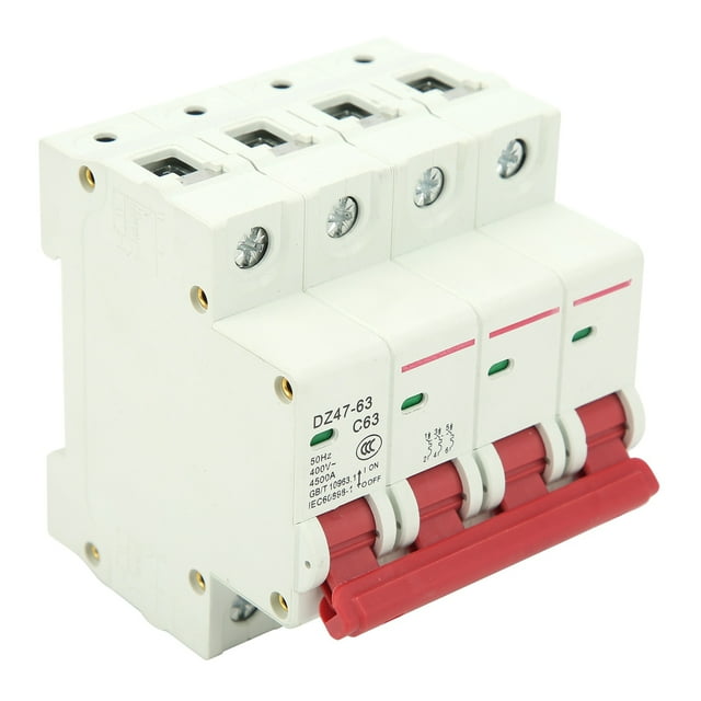 Interrupteur de Circuit Interrupteur Interrupteur Disjoncteur Photovoltaïque 4P 63A Disjoncteur DZ47-63-4P Interrupteur de Protection de Circuit C.c Photovoltaïque