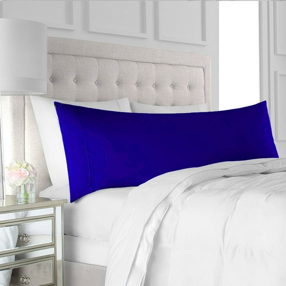 The Great American Store Brushed Microfiber Solid Royal Blue, Long Body Pillowcases with Hidden Zippered (21"x 60") - Hotel Quality - Wrinkle, Fade, Stain Resistant - Hypoallergenic