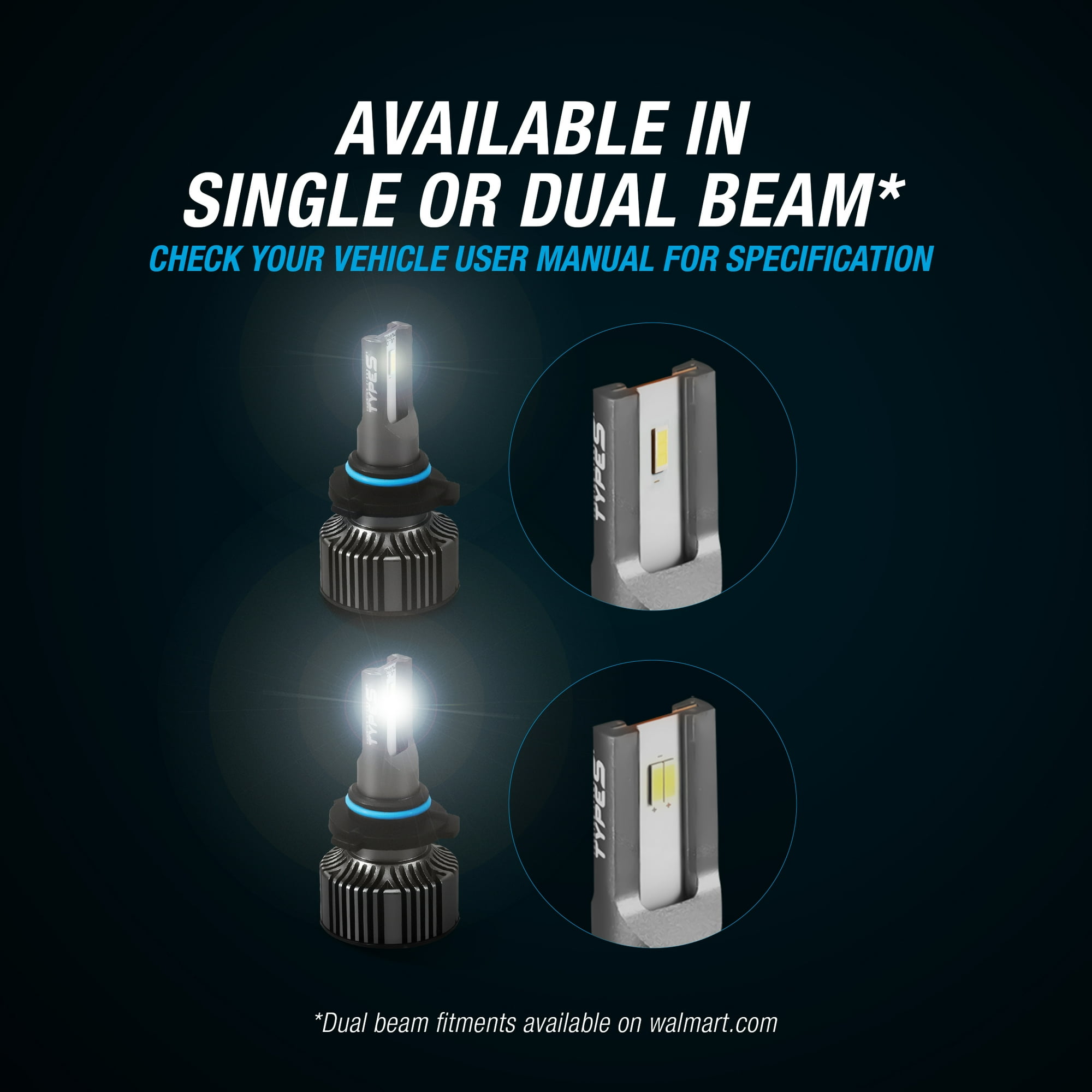 TYPE S - 9005/9006 UltraBright LED Fog Light - 1800LM Each, 6500K, 26W, Powersports, 2 Pack