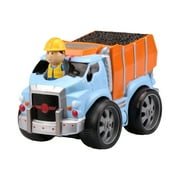 Kid Galaxy Soft Body Friction Power Gravel Truck w/ Moving Figure - Blue/Orange