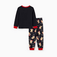 thumbnail image 4 of PatPat Christmas Pjs Kids Pajamas Family Matching Long Sleeves Cute Gingerbread Man Top & Pants 2 Piece Outfit with Socks, Black, Size 2 Years, 4 of 8