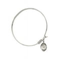 thumbnail image 2 of 6 1/4 inch Round Eye Hook Bangle Bracelet w/ St. Louise de Marillac in Sterling Silver, 2 of 3