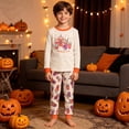 thumbnail image 5 of Ticikt Kids Halloween Print Pajama Set, Long Sleeve Top & Pants Sleepwear for Boys Girls,Beige, 5 of 5