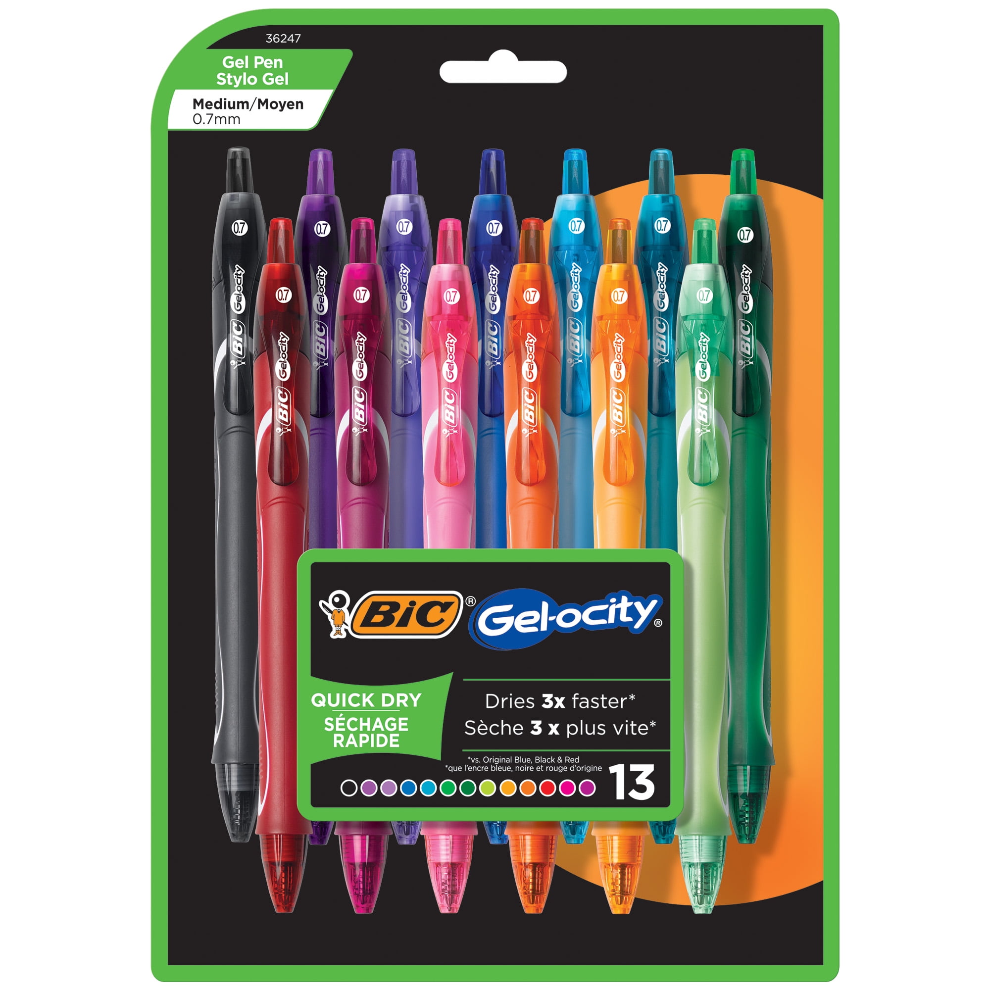 BIC Gel-ocity Quick Dry Gel Pen Fashion Colors 13 Count ...
