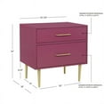 thumbnail image 6 of Bowery Hill Modern Two Drawer Wood Nightstand in Raspberry Purple, 6 of 19