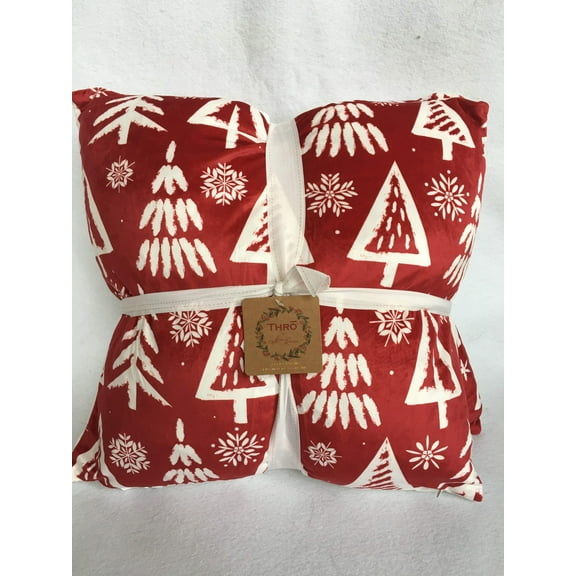 Christmas Trees and Snowflakes Super Comfortable Set of 2 Pillows