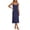 Navy, variant on Adjustable Spaghetti Strap Nightgown for Women Soft Round Neck Sleeveless Sleepshirt Comfortable Loungewear Beige L