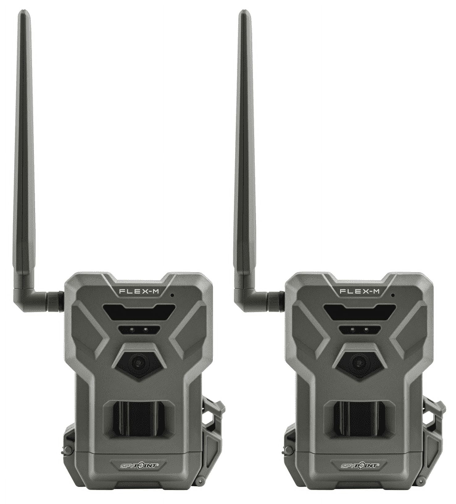 SPYPOINT Flex-m Twin Pack Cellular Trail Camera – Hunting Trail Monitor with GPS, Night Vision, Dual-Sim LTE, IP65 Water-Resistant