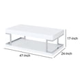 thumbnail image 5 of High Gloss Contemporary Coffee Table with Bottom Shelf White and Silver - Saltoro Sherpi, 5 of 5