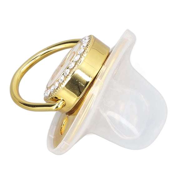 Chupete con letras doradas, chupete para bebé, chupete portátil para bebé, chupete con letras, construcción resistente