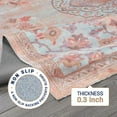 thumbnail image 5 of Beverly Rug Machine Washable Easy Cleaning Indoor Non-Slip Rugs Pink / Cream 5'x7', 5 of 9