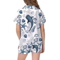 thumbnail image 4 of JAJAHO Silk Pajamas For Girls 2 Piece Sets Ocean Animals Printed Short Sleeve Sleepwear Shorts Set For Kids 2-13Y, 4 of 4