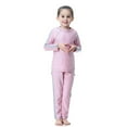thumbnail image 3 of gcong Full Coverage Long Sleeve Swim Shirt and Pants Set for Girls Beach and Pool Swimming Wear Pink 2 Years, 3 of 6