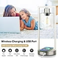 thumbnail image 6 of Set of 2 Dimmable Bedside Nightstand Lamps with USB Port, Brushed Nickle, 6 of 7
