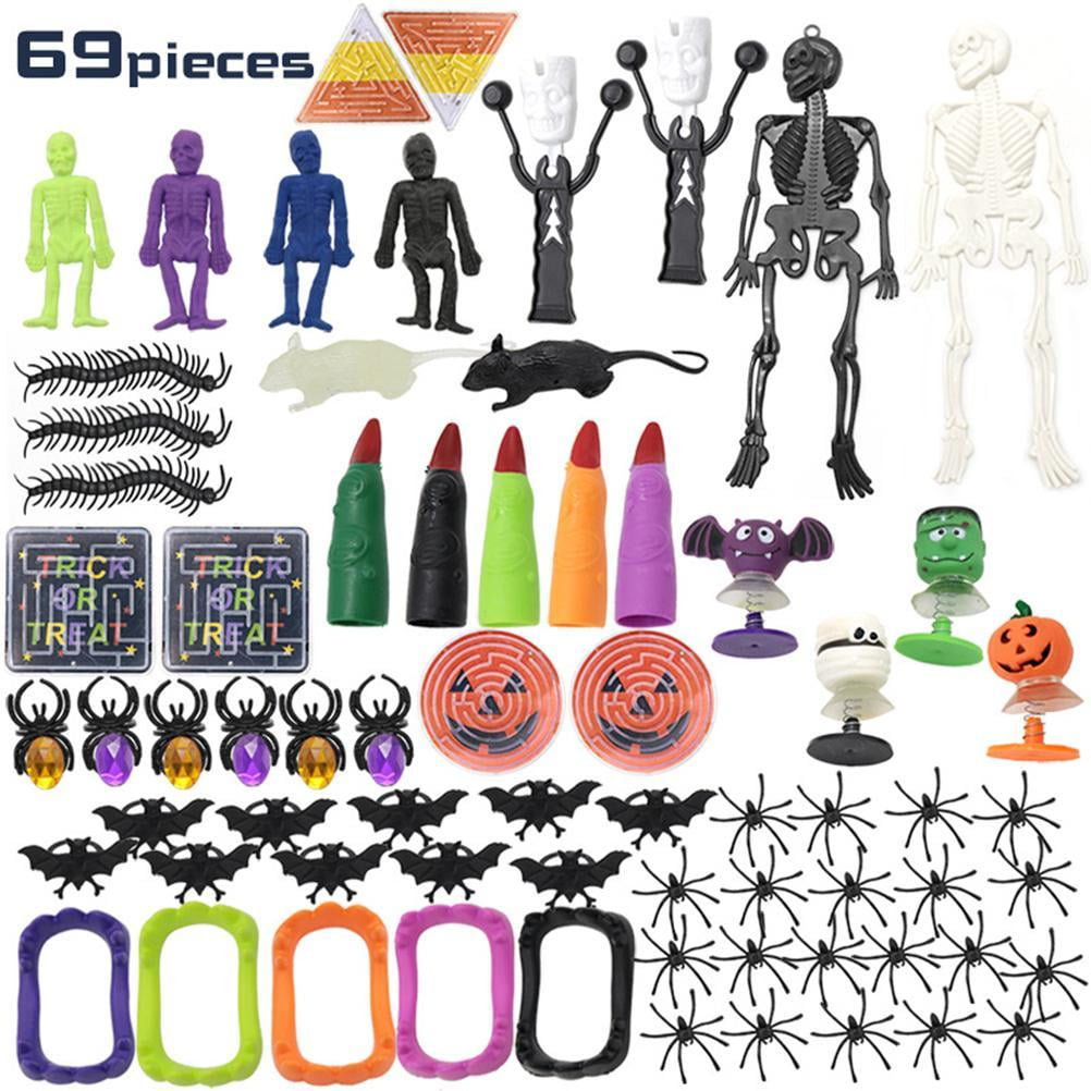 69 Pcs Funny Prank Props Kids Halloween Party Favors Party Decorations Trick or Treat Toys Pinata Filler Prizes
