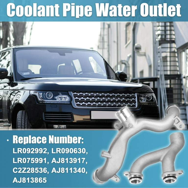 Unique Bargains Aluminum Thermostat Top Crossover Hose Coolant Pipe Water  Outlet for Land Rover for Jaguar LR092992 