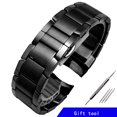 thumbnail image 3 of Correa de reloj de acero inoxidable macizo de repuesto de metal para Ar-mani AR2447 2434 2432 2448 Cadena de reloj para hombre de 22 mm, color negro y plateado, 3 of 4