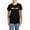With Blue Strpe Pant, variant on CafePress - Wait What Pajamas - Women's Short Sleeve Print T-Shirt and Pants Dark Cotton Pajama Set