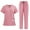 #pink, variant on Scrub Suit Set for Women, Modern V-Neck Scrub Top & Jogger Scrub Pants with Multi Pockets Professionals Soft Stretch Athletic Nursing Uniform Workwear (White)