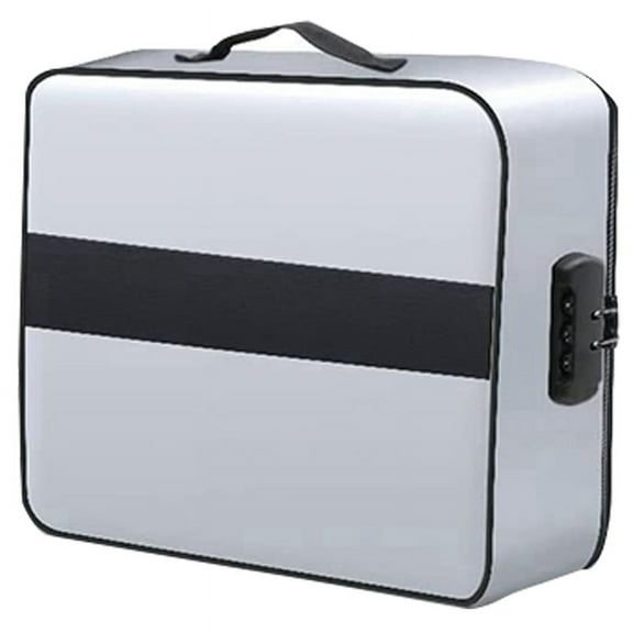 Document Bag with Lock - Fireproof Moisture Proof 3-Layer 15X11 Inch Important Document Organizer (Silver)