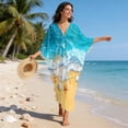thumbnail image 5 of Xixirimido Starfish Shell Sea Beach Print Women Kaftan Dresses Plus Size Swimsuit Coverup Batwing Sleeve Summer Bathing Suit Caftan Loungewear Beach Cover Up, 5 of 7