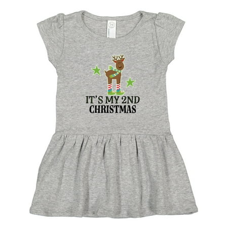 

Inktastic 2nd Christmas Reindeer Gift Toddler Girl Dress