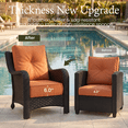 thumbnail image 3 of LayinSun 3 Pieces Patio Furniture Sets, Outdoor Wicker Conversation Set with Armchairs and 6" Thick Cushion for Deck Garden Backyard, 3 of 6