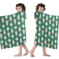 thumbnail image 4 of Green Christmas Tree and Snowflake Pattern Hooded Bath Towel，60"x35" for Ages 3 To 12 Kids, Quick Dry Lightweight Soft Microfiber Hood Beach Towel Cover Up for Kids, 4 of 7