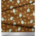 thumbnail image 2 of Soimoi Cotton Poplin Fabric Leaves & Owl Bird Printed Fabric 1 Yard 56 Inch Wide, 2 of 3