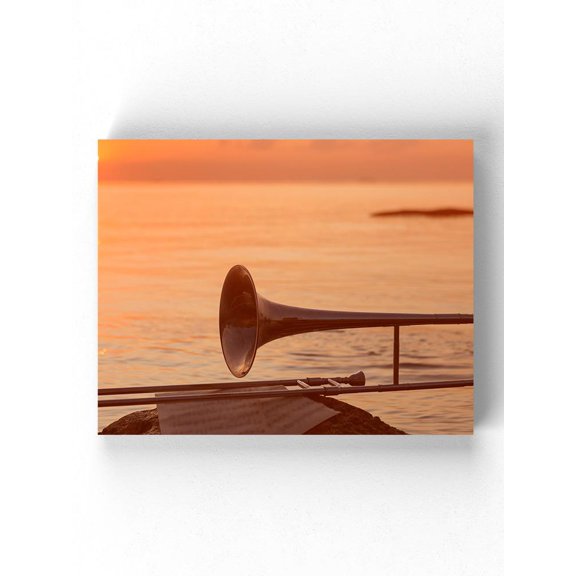 Trombone In The Sunset Wrapped Canvas -Image by Shutterstock,