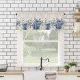 thumbnail image 4 of Blue White Pumpkins Fall Valances for Windows Farmhouse Decor, Thanksgiving Eucalyptus Leaves Kitchen Curtains Window Shades, Botanical Rod Pocket Valance Curtains for Living Room/Bedroom 54"x18", 4 of 6