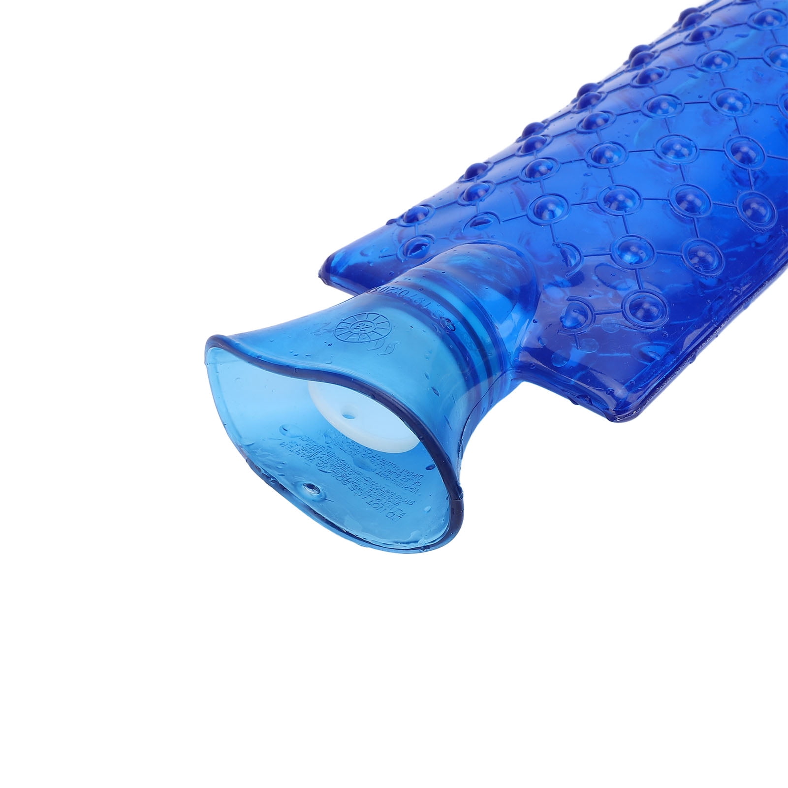 Yajisi Large Hot Water Bottle Explosion Proof Water Filled PVC Bag for Winter Warm Hands Feet Blue Cloth Cover 16 inches / 40.6 cm Reusable Therapy Pack 28.9 oz / 820 g