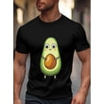 thumbnail image 1 of Camiseta de manga corta para hombre, estilo casual, con cuello redondo y dibujos de aguacate., 1 of 8