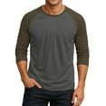 thumbnail image 2 of Men's Raglan Baseball Shirts 3/4 Sleeve Tops Regular Fit Casual Basic T-Shirts Green 2XL, 2 of 8