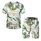 thumbnail image 5 of Conjunto de camiseta y pantalones cortos de manga corta holgados con cuello redondo y cadena de estilo europeo con estampado 3D nuevo de verano para niños, 5 of 5