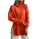 thumbnail image 2 of Suéter de cuello alto para mujer, de manga larga, suelto, de color sólido, con cuello alto, suéter de punto, suéter para mujer, 2 of 6