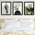 thumbnail image 4 of Set of 3 Modern Abstract Green Plants Leaf Sun Lines Wall Boho Art Canvas Painting Posters Prints Pictures Living Room Decor wall art No Frame, 4 of 7