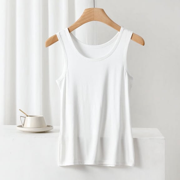 Chbgutlmr Loungewear Tank Tops for Women Sleeveless Scoop Neck Undershirt Casual Comfy Summer Homewear Plain Basic Tops