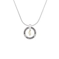 thumbnail image 2 of Delight Jewelry Goldtone Mini Clef with Crystal Miracles Ring Charm Necklace, 18", 2 of 4