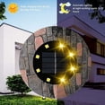 thumbnail image 2 of Luces solares para jardín de color blanco cálido de 6000 K, 8 luces LED para exteriores, impermeables, IP65, para césped, patio y jardín, lámparas solares de ahorro de energía, 2 of 5