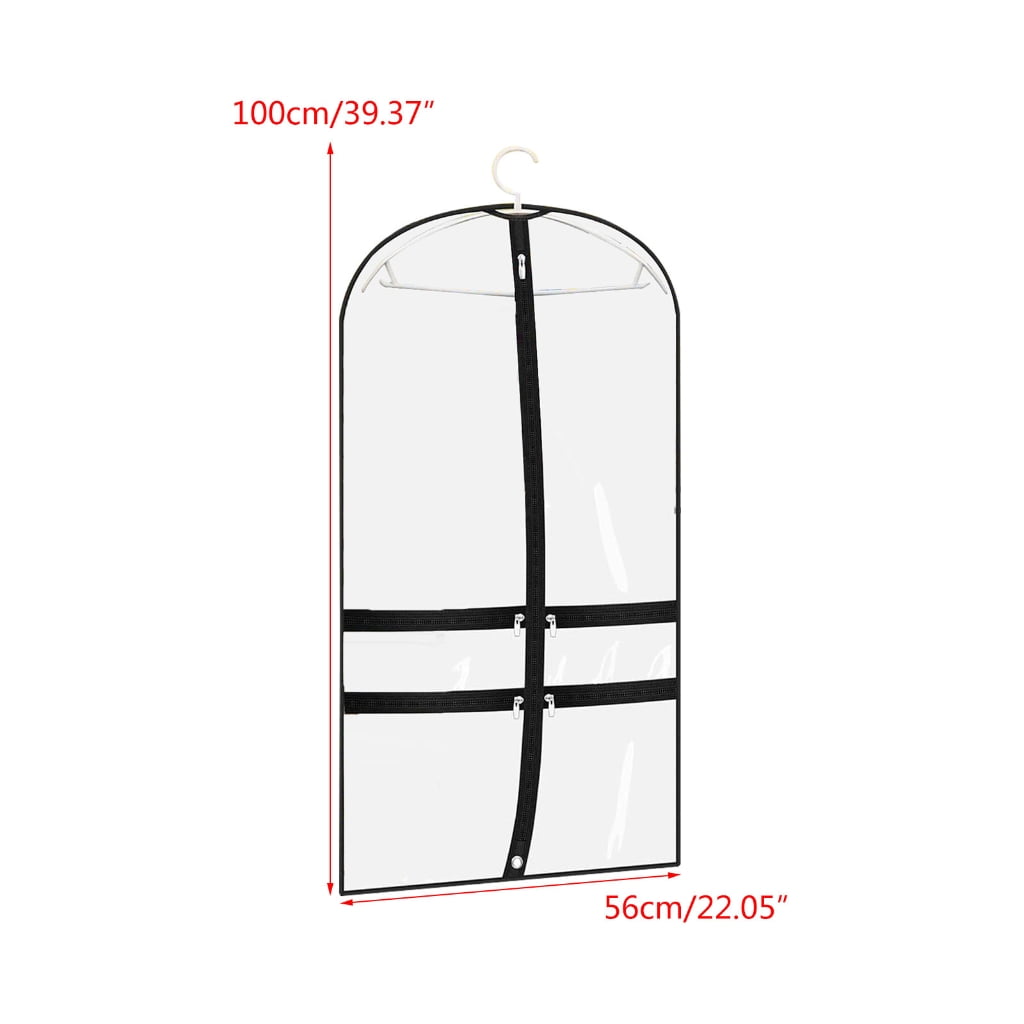 lanema PVC Dance Dress Bag Clear Garments Bag Dust Sleeves with 4Zipper Pocket Name Pocket for Dance Attire Hangings Clothes
