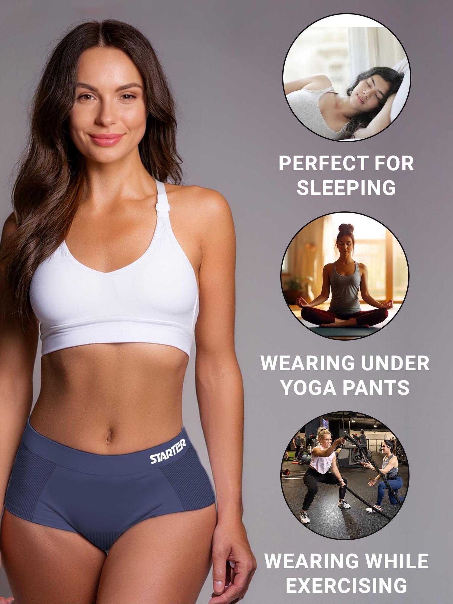 Starter Women's Seamless Briefs Underwear, 6-pack