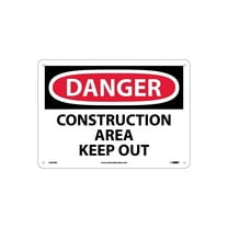 National Marker Danger Construction Area Keep Out 10X14 .040 Aluminum Danger Sign D404AB