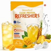 StressXcel Clear Protein Refreshers, Mango Pineapple Flavor Clear Whey Collagen Protein Powder